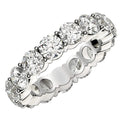 14K white gold eternity ring with round diamond stones set full band