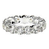 Round Cut Lab Grown Diamond Eternity Ring in 14k White Gold (5 cttw FG/VS2) thumbnail 2