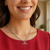 Sterling Silver Rhodium Plated Paperclip Necklace thumbnail 3