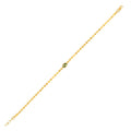 14K yellow gold mirrored chain bracelet with peridot accent stone