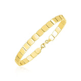 14k Yellow Gold High Polish Square Link Bracelet (6.00 mm) thumbnail 2
