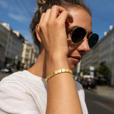 14k Yellow Gold High Polish Square Link Bracelet (6.00 mm) thumbnail 3