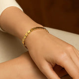 14k Yellow Gold High Polish Square Link Bracelet (6.00 mm) thumbnail 6