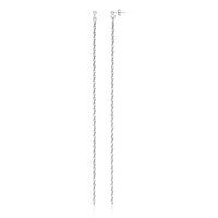 Sterling Silver Dangle Earrings with Textured Ovals