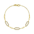 14K yellow gold paperclip chain bracelet with secure clasp