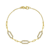 14K yellow gold paperclip chain bracelet with secure clasp thumbnail 1