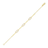 14K Yellow Gold Diamon Oro Paperclip Bracelet thumbnail 4