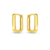 14k Yellow Gold Small Square Huggie Hoops thumbnail 2