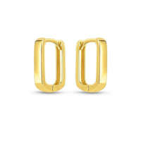 14k Yellow Gold Small Square Huggie Hoops