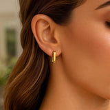 14k Yellow Gold Small Square Huggie Hoops thumbnail 5