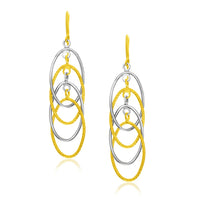14k Two-Tone Gold Multiple Layer Interlaced Earrings