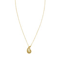 14K yellow gold raindrop necklace with a single round diamond stone