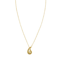 14K Yellow Gold Diamond Raindrop Necklace