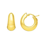 Tapered Electroform Hoop Earrings in 14K Yellow Gold thumbnail 1