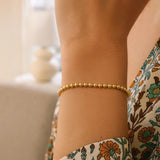 Duo Bead Bracelet in 14K Yellow Gold (3.00mm) thumbnail 3