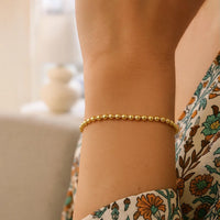 Duo Bead Bracelet in 14K Yellow Gold (3.00mm)