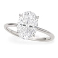 10K white gold ring with 1 oval diamond stone