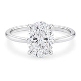 3 Carat Oval Lab Grown IGI G/VS1 Diamond Solitaire Ring in 10K White Gold thumbnail 2