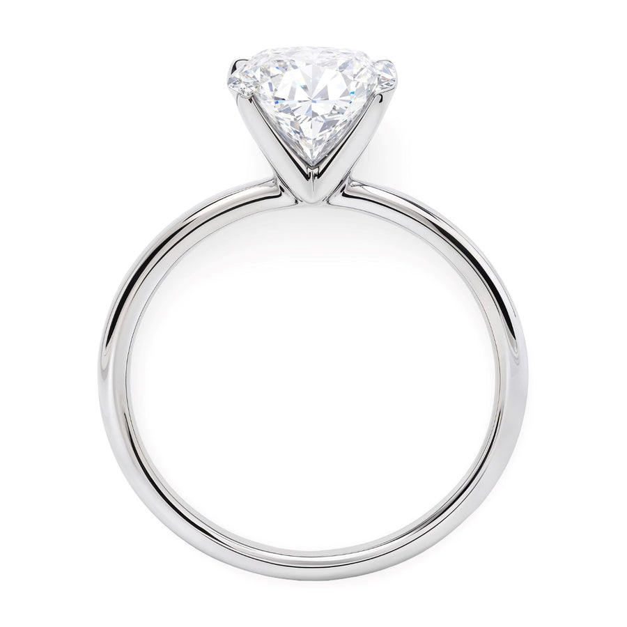 3 Carat Oval Lab Grown IGI G/VS1 Diamond Solitaire Ring in 10K White Gold