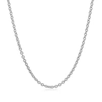 14k White Gold Round Cable Link Chain (1.9 mm)