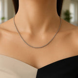 14k White Gold Round Cable Link Chain (1.9 mm) thumbnail 6