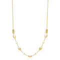 14K yellow gold puff pebble pendant necklace on adjustable chain