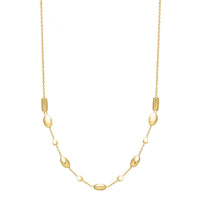 Adjustable Puff Pebble Necklace in 14K Yellow Gold