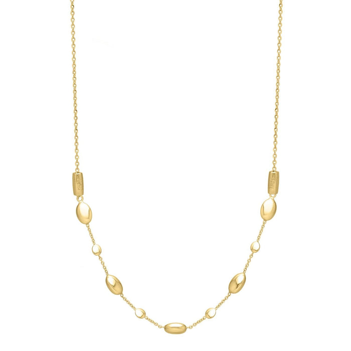 Adjustable Puff Pebble Necklace in 14K Yellow Gold