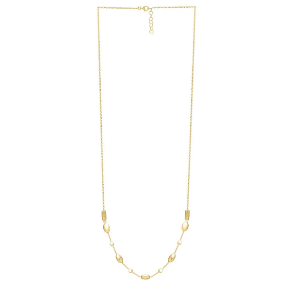 Adjustable Puff Pebble Necklace in 14K Yellow Gold