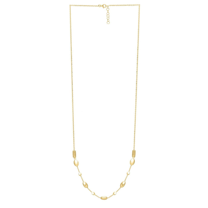 Adjustable Puff Pebble Necklace in 14K Yellow Gold