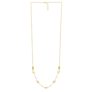 Adjustable Puff Pebble Necklace in 14K Yellow Gold