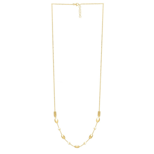 Adjustable Puff Pebble Necklace in 14K Yellow Gold