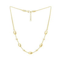 Adjustable Puff Pebble Necklace in 14K Yellow Gold