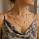 Adjustable Puff Pebble Necklace in 14K Yellow Gold thumbnail 4