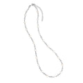 Sterling silver rhodium plated necklace with pear freshwater pearl beads