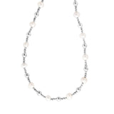 Sterling Silver Rhodium Plated Freshwater Pearl Bead Necklace thumbnail 2