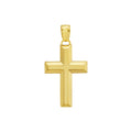 14K yellow gold beveled cross pendant with polished finish