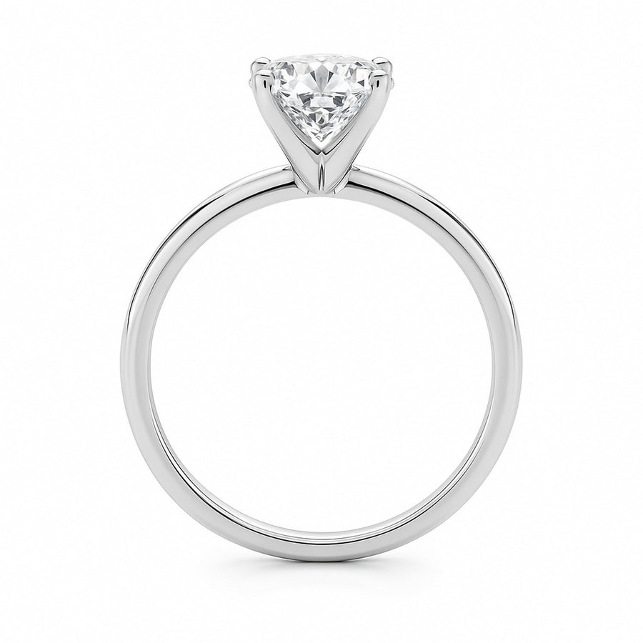 1 1/2 Carat Cushion Lab Grown IGI G/VS1 Diamond Solitaire Ring in 14K White Gold