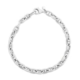 Sterling Silver Rhodium Plated Puffed Mariner Bracelet (5.90 mm) thumbnail 2