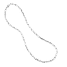 Sterling Silver Rhodium Plated Puffed Mariner Bracelet (5.90 mm)