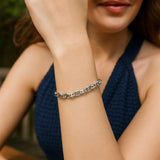 Sterling Silver Rhodium Plated Puffed Mariner Bracelet (5.90 mm) thumbnail 6