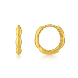 Small Rice Hoop Earrings in 14K Yellow Gold thumbnail 1