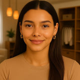 Small Rice Hoop Earrings in 14K Yellow Gold thumbnail 3
