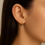 Small Rice Hoop Earrings in 14K Yellow Gold thumbnail 4