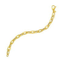 14K Yellow Gold Long Mirror Rolo Link Chain Bracelet (7.30 mm)