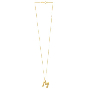 14K Yellow Gold Helium Initial M Pendant