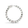 14K white gold hoop earrings with two-sided prong-set diamond stones