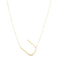 14K yellow gold Yours Truly large initial U letter pendant necklace