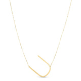 14K yellow gold Yours Truly large initial U letter pendant necklace thumbnail 1