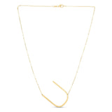 14K Yellow Gold Yours Truly Large Initial U Necklace thumbnail 2